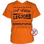 ajándék keresztapa póló narancs