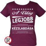 ajándék kézilabda póló női burgundi