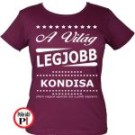 ajándék kondis póló női burgundi