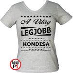 ajándék kondis póló női szürke