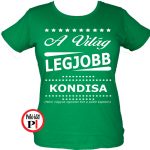 ajándék kondis póló női zöld