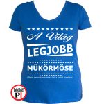 ajándék körmös póló női kék