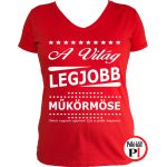 ajándék körmös póló női piros