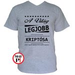 Ajándék kriptós póló szürke