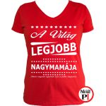 ajándék nagymama póló női piros