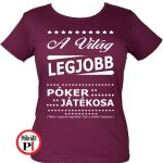 ajándék póker póló női burgundi