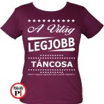 ajándék táncos póló női burgundi