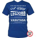 ajándék vasutas póló kék