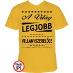 ajándék villanyszereló póló citrom