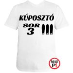 autós póló kúposztó sor 3 fehér