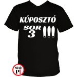 autós póló kúposztó sor 3 fekete