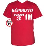 autós póló kúposztó sor 3 piros