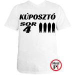 autós póló kúposztó sor 4 fehér