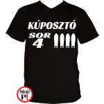 autós póló kúposztó sor 4 fekete