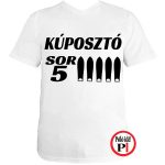 autós póló kúposztó sor 5 fehér