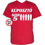 autós póló kúposztó sor 5 piros