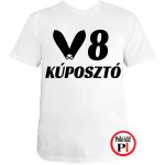 autós póló kúposztó v8 fehér