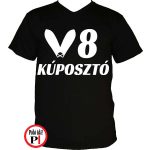 autós póló kúposztó v8 fekete