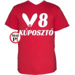 autós póló kúposztó v8 piros