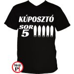 autós póló kúposztó sor 5 fekete