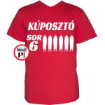autós póló sor 6 kúposztó piros