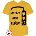 autós póló vigyázz kész citrom