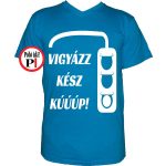autós póló vigyázz kész vkék