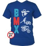 biciklis póló bmx kék