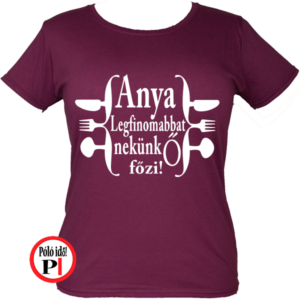 családi póló anya főz burgundi
