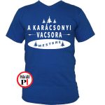 Férfi a karácsonyi vacsora mestere póló kék