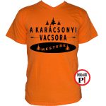 Férfi a karácsonyi vacsora mestere póló narancs