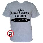 Férfi a karácsonyi vacsora mestere póló szürke
