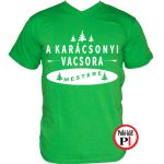 Férfi a karácsonyi vacsora mestere póló zöld