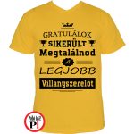 gratulálok villanyszerelő póló citrom