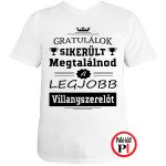 gratulálok villanyszerelő póló fehér