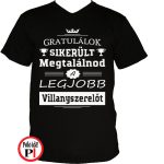 gratulálok villanyszerelő póló fekete