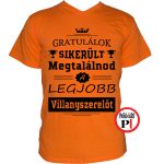 gratulálok villanyszerelő póló narancs