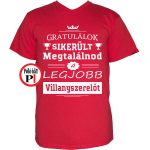 gratulálok villanyszerelő póló piros