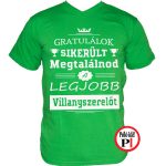 gratulálok villanyszerelő póló zöld