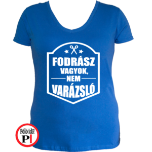 fodrász póló fodrász vagyok kék