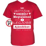 gratulálok ajándék szülinapi póló piros