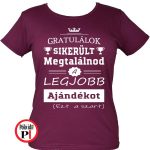 gratulálok ajándék szülinapi póló női burgundi