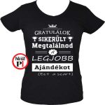 gratulálok ajándék szülinapi póló női fekete