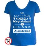 gratulálok ajándék szülinapi póló női kék