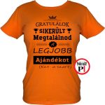 gratulálok ajándék szülinapi póló női narancs