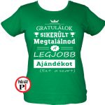 gratulálok ajándék szülinapi póló női zöld