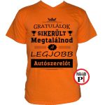 gratulálok autószerelő póló narancs