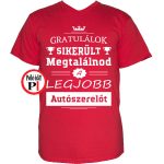 gratulálok autószerelő póló piros