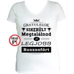 gratulálok búszsofőr póló női fehér