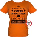 gratulálok búszsofőr póló női narancs